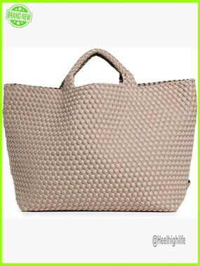Large Structured Tote with Removable Pouch, Casual Neoprene Handbag
